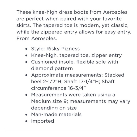 💝Aerosoles Tall Dress Boots “Risky Pizness”💝 - Picture 8 of 8